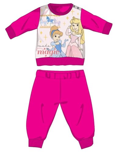 Princesas de Disney pijama de bebé grueso de invierno - pijama de franela de algodón - rosa - 92