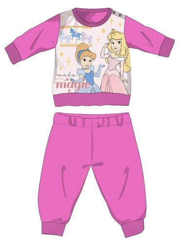 Princesas de Disney pijama de bebé grueso de invierno - pijama de franela de algodón - rosa oscuro - 80