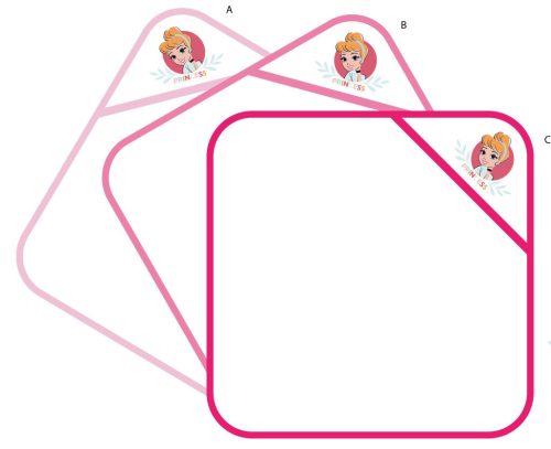 Toalla con capucha bordada de Princesas de Disney - 70 x 70 cm - rosa