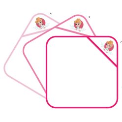   Toalla con capucha bordada de Princesas de Disney - 70 x 70 cm - rosa