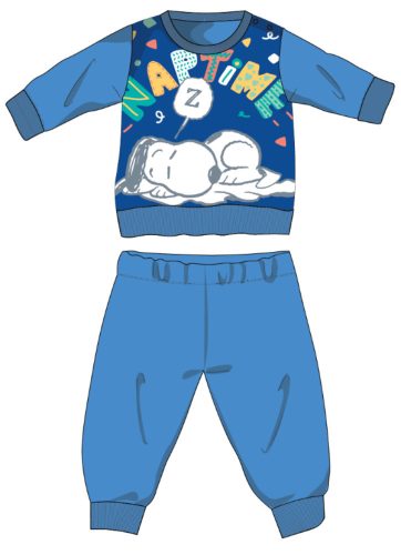 Pijama de bebé delgada y larga de Snoopy - pijama de jersey de algodón - azul claro - 98
