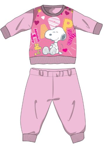 Pijama de bebé delgada y larga de Snoopy - pijama de jersey de algodón - rosa claro - 92