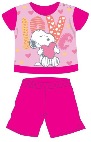 Pijama de bebé de verano de manga corta de Snoopy - rosa - 92