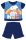 Pijama de bebé de verano de manga corta de Snoopy - azul oscuro - 98