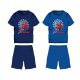 Spiderman conjunto de verano de algodón - conjunto de camiseta y pantalón corto - azul medio - 122