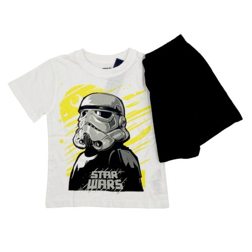 Pijama de algodón de manga corta para niños Star Wars - Negro/Blanco
