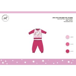   Pijama de bebé de interlock de algodón de invierno - Unicornio - rosa - 92