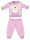 Pijama de bebé unicornio de invierno de algodón - pijama de interlock - rosa claro - 86