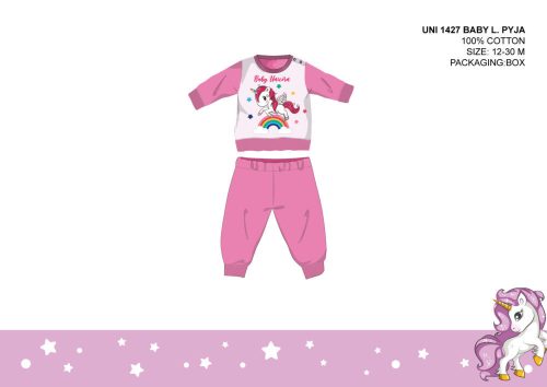 Pijama de bebé unicornio - pijama de algodón jersey - rosa - 92
