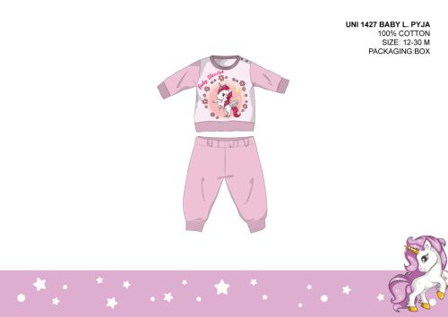 Pijama de bebé unicornio - pijama de algodón jersey - rosa claro - 92
